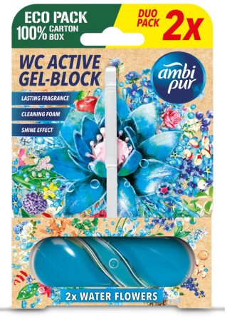 Ambi Pur Aktív Wc Gél Block 2x45g Water Flowers