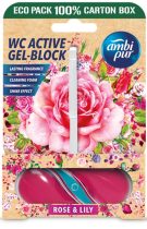 Ambi Pur Aktív Wc Gél Block 45g Rose & Lily 
