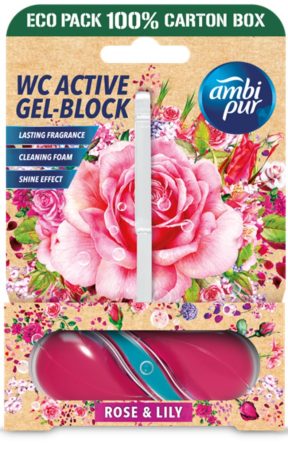 Ambi Pur Aktív Wc Gél Block 45g Rose & Lily 