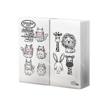   Szilvia Kids 2 rétegű, 2x20 szálas textilhatású papírszalvéta (Fehér)