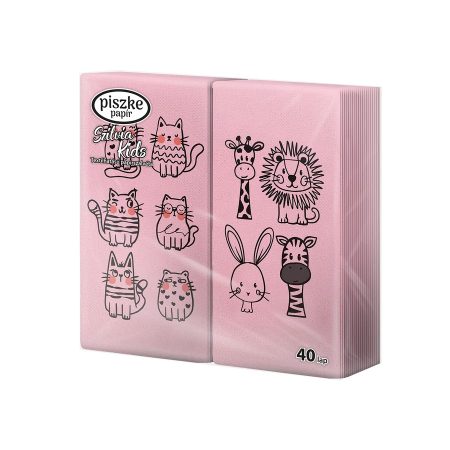 Szilvia Kids 2 rétegű, 2x20 szálas textilhatású papírszalvéta (Rózsaszín) Szilvia Kids 2 rétegű, 2x20 szálas textilhatású papírszalvéta (Rózsaszín)