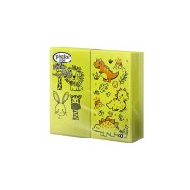   Szilvia Kids 2 rétegű, 2x20 szálas textilhatású papírszalvéta (Zöld)